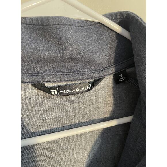 Travis Mathew Men's M Golf 1/4 Zip Sweater Pullover Pocket Blue Long Sleeve - Picture 4 of 11